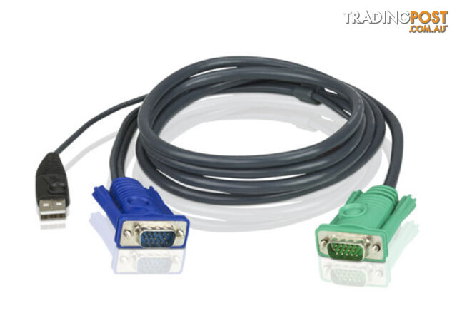 Aten 2L-5202U KVM Cable SPHD15M - USB, HD15M 2m - Aten - 4710423772557 - 2L-5202U
