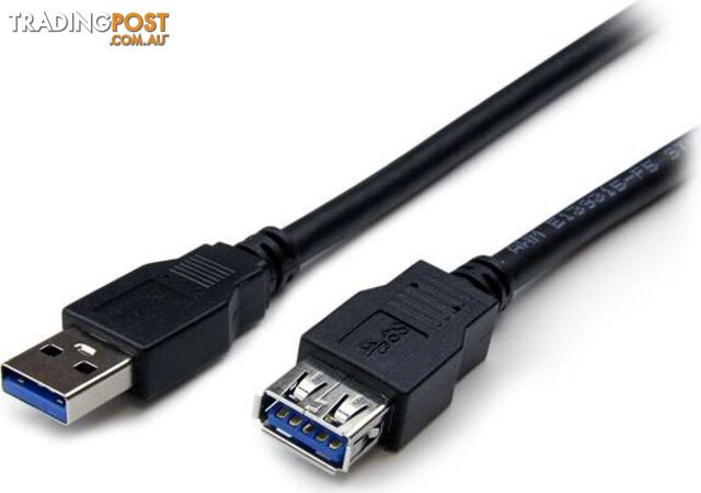 StarTech USB3SEXT2MBK 2m Black USB 3.0 Extension Cable M/F - StarTech -...