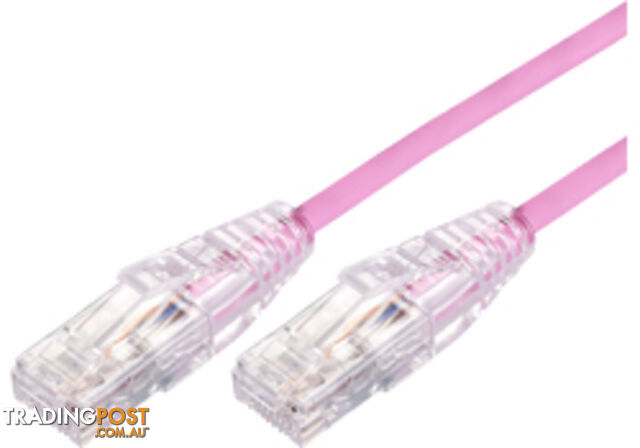 Comsol UTP-02-C6A-UT-PNK 2m RJ45 Cat 6A Ultra Thin Patch Cable - Pink - Comsol -...