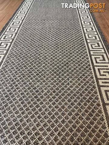 Xena Greek Key Taupe Linen Hall Runner Non-Slip 67cm Wide 2M  - 2533 Taupe Linen 67CM - photo 2 of 2