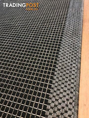 Suva Black Grey Flat Woven Hall Runner Non-Slip 17 212 11.5M