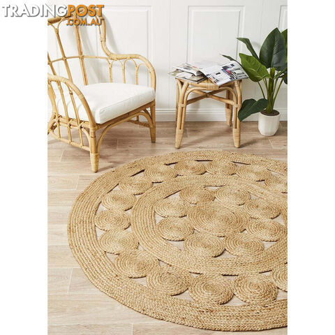 Natural Daisy Jute Rug 240x240cm - ATR-PIL-NAT-240X240