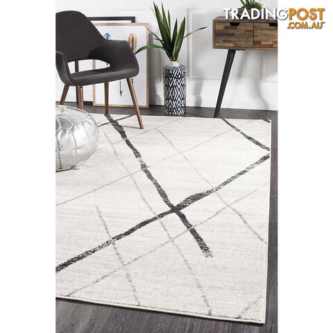Oasis Noah White Grey Contemporary Rug 400X300cm - OAS-452-GREY-400X300