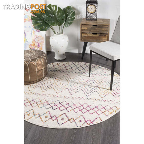 Oasis Nadia Multi Rustic Tribal Round Rug 150X150cm - OAS-453-MUL-150X150