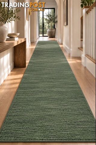 Nori Green Hallway Runner 80CM Wide 11M