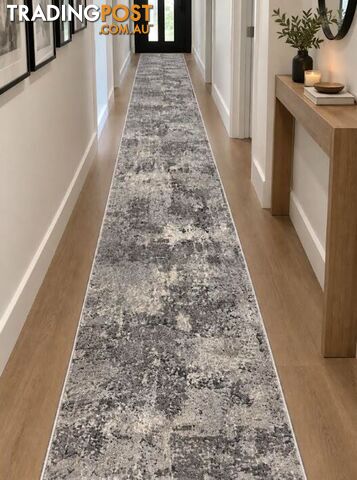 Selena Grey Hallway Runner 80CM Wide 14M