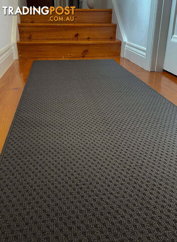 Phoenix Charcoal Hall Runner 80cm Wide Non Slip Backing 6.5M  - TANGO - GREY CHARCOAL