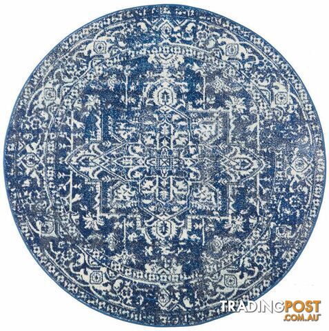 Evoke Contrast Navy Transitional Round Rug 240X240CM - EVO-253-NAVY-240X240 - photo 4 of 9