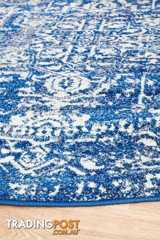 Evoke Contrast Navy Transitional Round Rug 240X240CM  - EVO-253-NAVY-240X240 - photo 5 of 9
