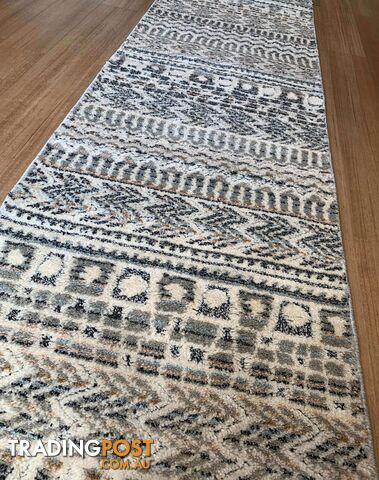 Boho Ivory Beige Hallway Runner 80CM Wide 4M - Carvan Ivory Beige 8494