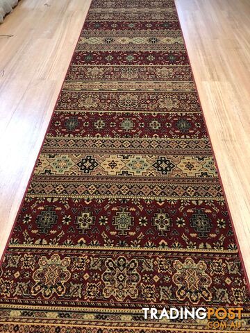 Afghan Red Hallway Runner 80CM Wide 6.5M  - Afghan 135 Red