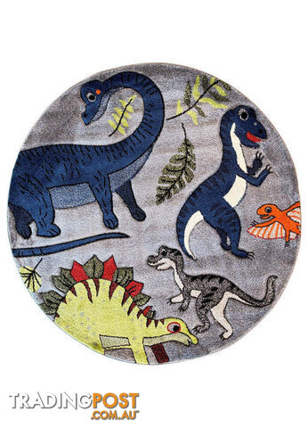 Cotton Candy E925A Dinosaur Grey ROUND 150x150cm - CC-E925A-Grey-150x150