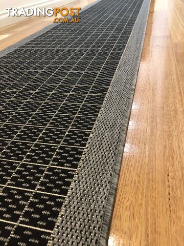 Suva Black Grey Hall Runner Non-Slip 405 212 10.5M