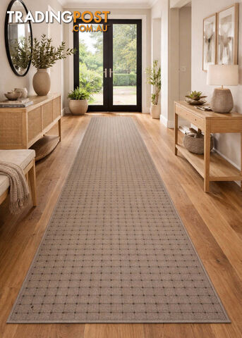 Roma Dots Taupe Hallway Runner 80CM Wide 13M - MOS JAZZ TAUPE 80CM