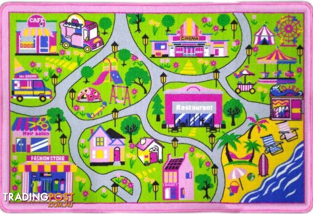 Pink Track Kids Playmat 200x200cm - PLAYMAT-PINKTRACK-SQ