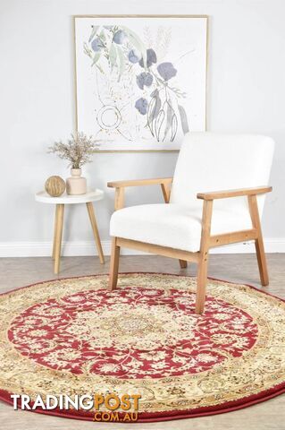 Adelaide Round Red Rug 240x240cm Round - ADEL-15-RED-240X240