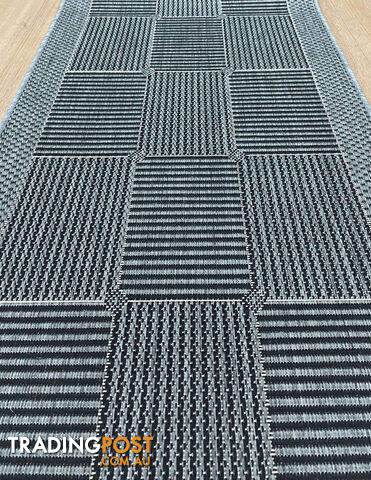 Suva Squares Black Grey 22 212 Hallway Runner Non Slip 11.5M - Suva Black Grey...