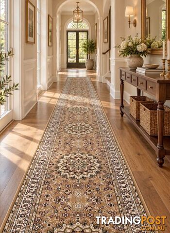 Heirloom Berber Medallion Hallway Runner 80CM Wide 16M