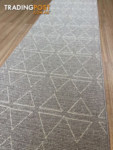 Roma Triangles Mocha Hallway Runner 80CM Wide 1M  - Aqaba Mocha 80Cm