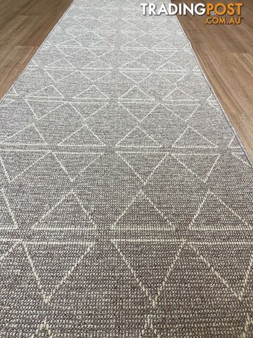 Roma Triangles Mocha Hallway Runner 80CM Wide 1M  - Aqaba Mocha 80Cm