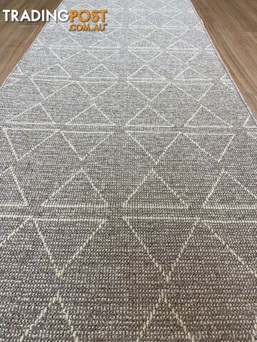 Roma Triangles Mocha Hallway Runner 80CM Wide 1M  - Aqaba Mocha 80Cm