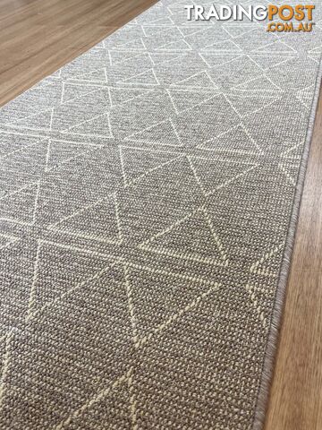 Roma Triangles Mocha Hallway Runner 80CM Wide 1M  - Aqaba Mocha 80Cm