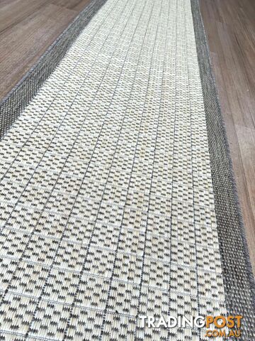 Suva Flat Woven Natural Coffee 405 712 Hallway Runner Non Slip 6.5M - 405-712