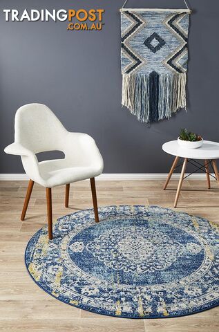 Museum Wilson Navy Round Rug 240X240CM - MUS-869-NAVY-240X240
