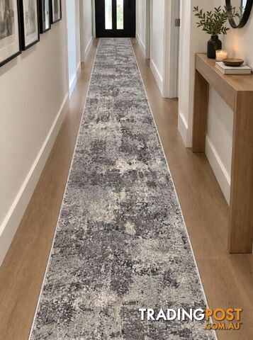 Selena Grey Hallway Runner 80CM Wide 15M