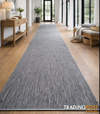 Malia Silver White Hallway Runner Non-Slip 67cm Wide 2.5M  - CHINO 20022 SILVER WHITE - 67CM - photo 3 of 8