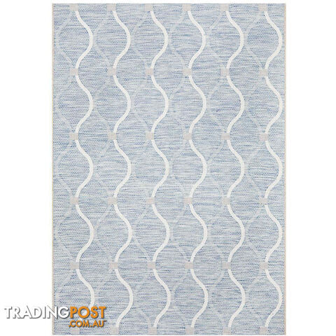 Terrace Denise Trellis Rug Blue 400X300CM - TER-5501-BLU-400X300 - photo 2 of 7