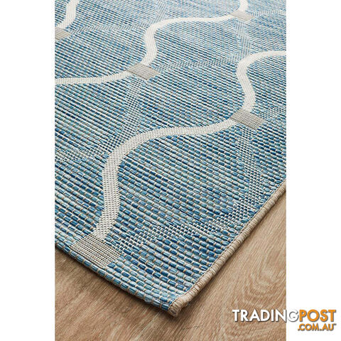 Terrace Denise Trellis Rug Blue 400X300CM - TER-5501-BLU-400X300 - photo 3 of 7