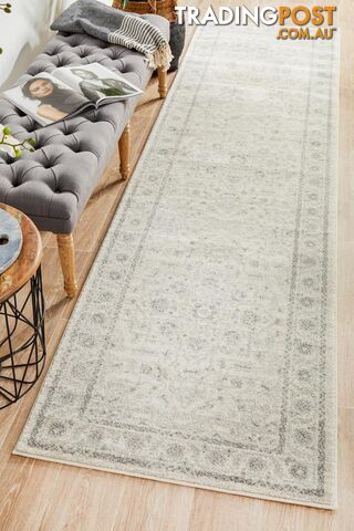 Evoke Winter White Transitional Runner Rug 300X80CM  - EVO-261-WHI-300X80