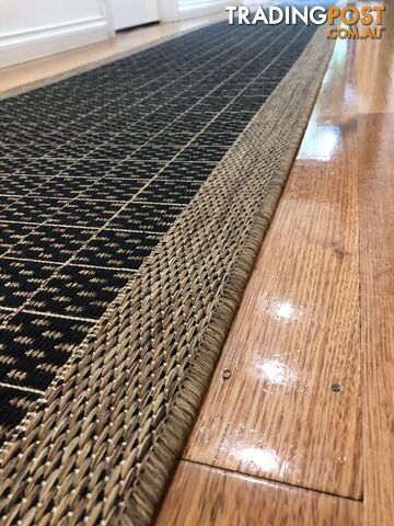 Suva Natural Black 405 112 Hallway Runner Non-Slip 1M  - 405 112 1M