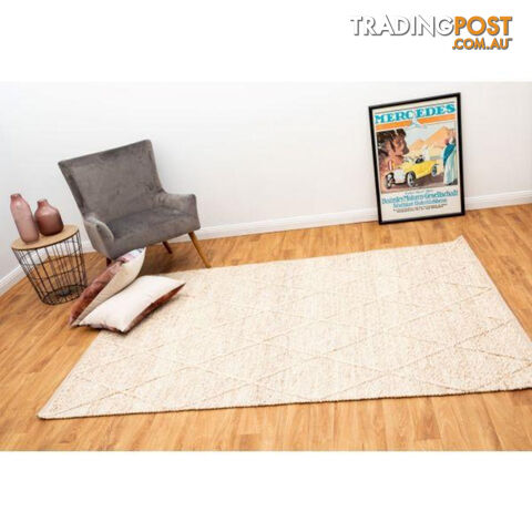 Diamond Beige Felted Wool Rug 155 x 225CM - BCOLOMBO-BEIGE