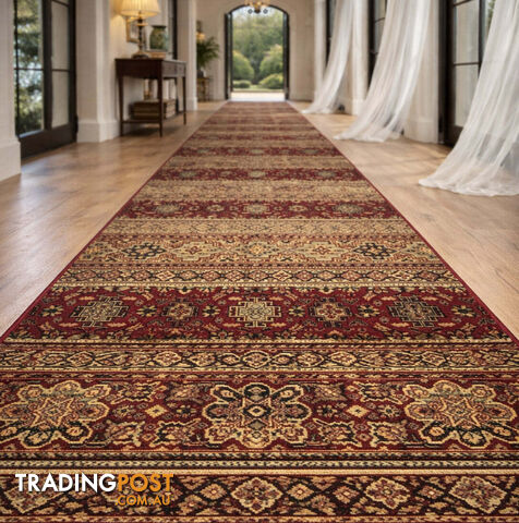 Afghan Red Hallway Runner 80CM Wide 4M - Afghan 135 Red