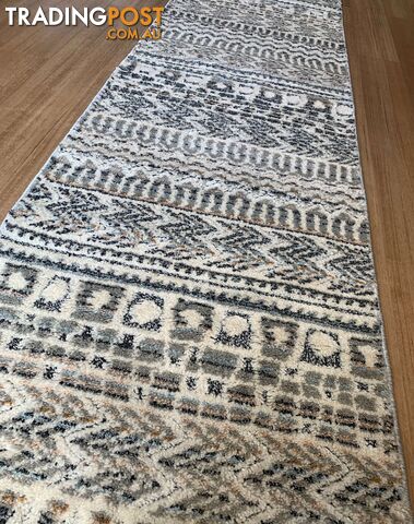 Boho Ivory Beige Hallway Runner 80CM Wide 14.5M  - Carvan Ivory Beige 8494