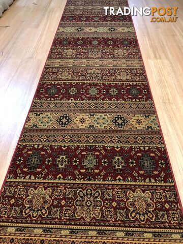 Afghan Red Hallway Runner 80CM Wide 9.5M  - Afghan 135 Red