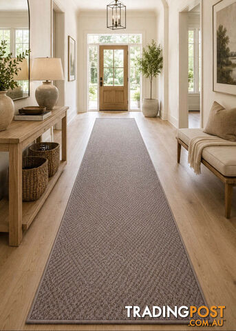 Phoenix Taupe Hall Runner 67cm Wide Non Slip Backing 14M - TANGO - TAUPE 80CM