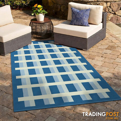 Vista Lattice Blue Rug 230X160CM - VTA-LAT-BLUE-230X160