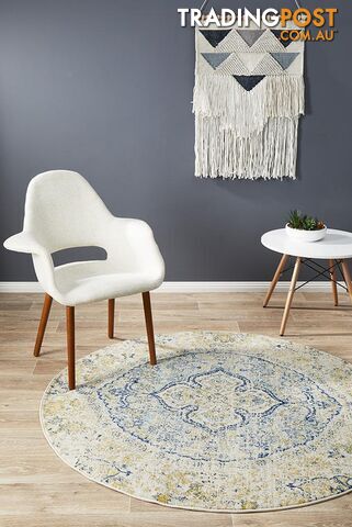 Museum Tyler Sky Blue Round Rug 200X200CM - MUS-867-SKY-200X200