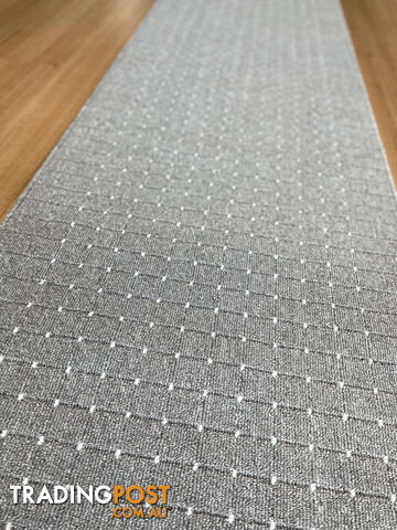 Roma Dots Grey Hallway Runner 80CM Wide 12M - MOS JAZZ GREY WHITE 80CM