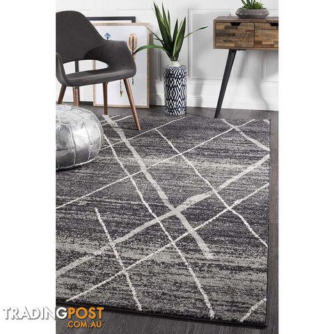 Oasis Noah Charcoal Contemporary Rug 500X80cm - OAS-452-CHAR-500X80