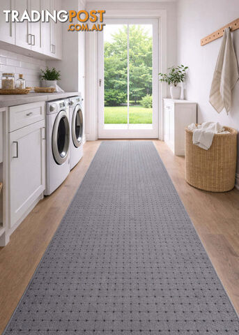 Roma Dots Grey Black Hallway Runner 80CM Wide 2.5M - MOS JAZZ GREY BLACK 80CM
