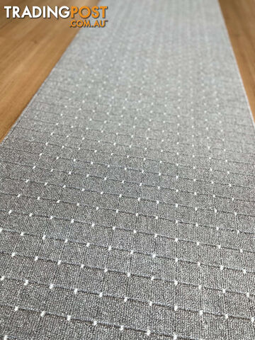 Roma Dots Grey Hallway Runner 80CM Wide 15M - STANFORD GREY WHITE 80CM