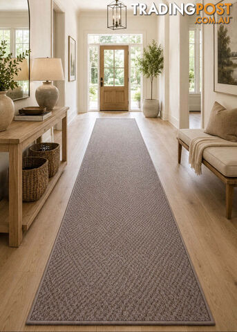 Phoenix Taupe Hall Runner 67cm Wide Non Slip Backing 8.5M - TANGO - TAUPE 80CM