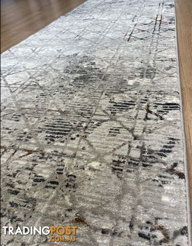 Alyssa Diamond Hallway Runner 80CM Wide 3.5M  - Alissa Multy Grey