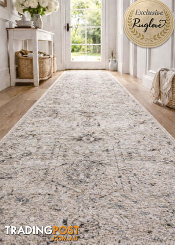 Cozy Ivory Beige Hallway Runner 80CM Wide 1M - Cozy 5419 Ivory Beige