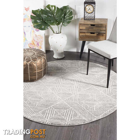 Oasis Kenza Contemporary Silver Round Rug 240X240cm - OAS-457-SIL-240X240