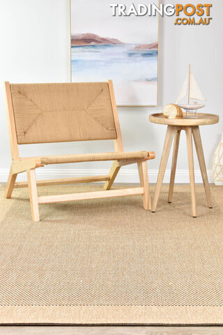 Coastal Outdoor Sisal Sand Black Rug 80x400cm - ALLSEA-3900820-80x400